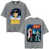 Anime Akira Vintage Washed T Shirts 90s Manga Shotaro Kaneda Graphic Tshirt Men Women Clothing Cotton Casual Oversized Tshirts