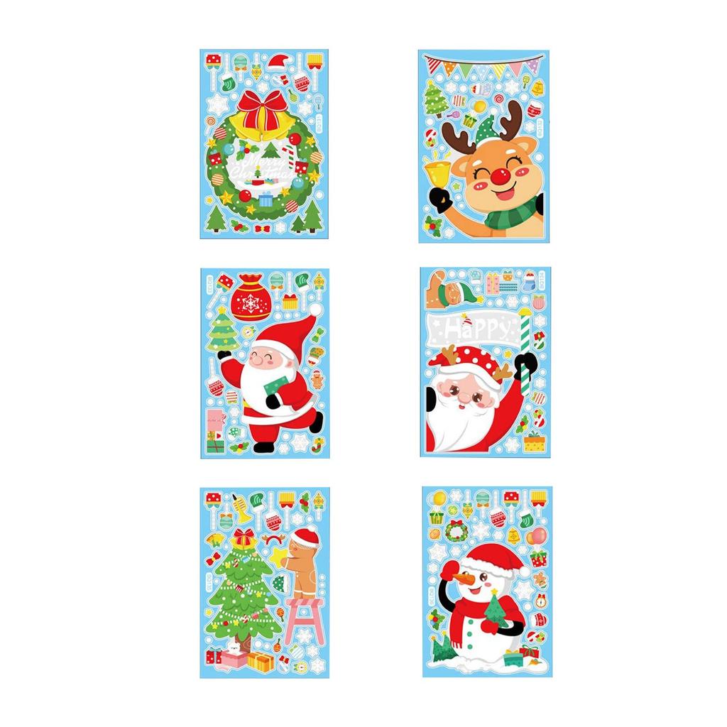Christmas Decorations Snowman Elk Window Stickers Merry Christmas Static Stickers Christmas Shopping Mall Glass Window Decoration