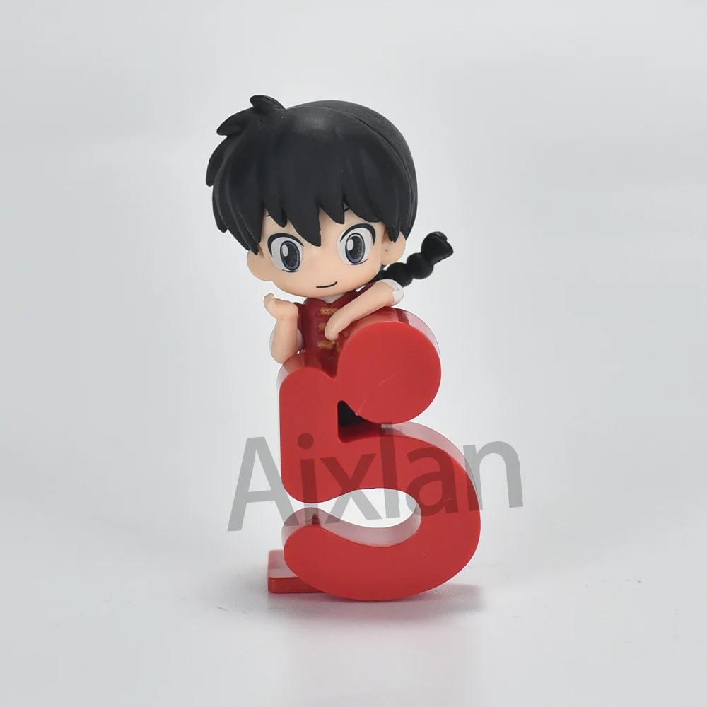 Aixlan 4 шт. Фигурка Ranma 1/2 Ранма Тэндо Аканэ Q-версия Очаровательная ПВХ Фигурка Действия Аниме Рождественский Подарок Коллекционная Фигурка