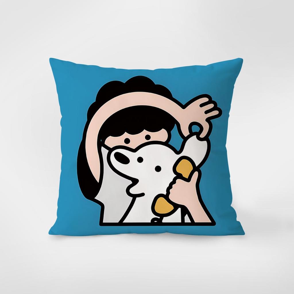 Cartoon Cute Dog Pillowcase Interior Decoration Office Living Room Home Pillowcase