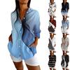 Womens Button Down Shirts Cotton Linen Long Sleeve Dress Shirts Casual Summer Tops Work Blouses