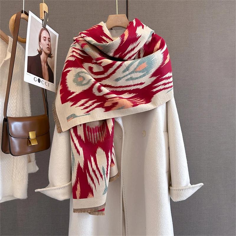 New Winter Scarf For Women Long Warm Cashmere Scarves Hijab Solid Lady Shawl Wrap Female Pashmina Bandana Head Scarfs