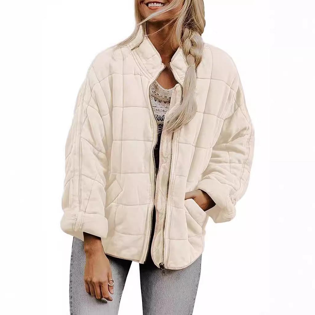 Women's Quilted Puffer Jacket with Multiple Colors, Lightweight Warm Coat, Casual Outerwear for Autumn Winter