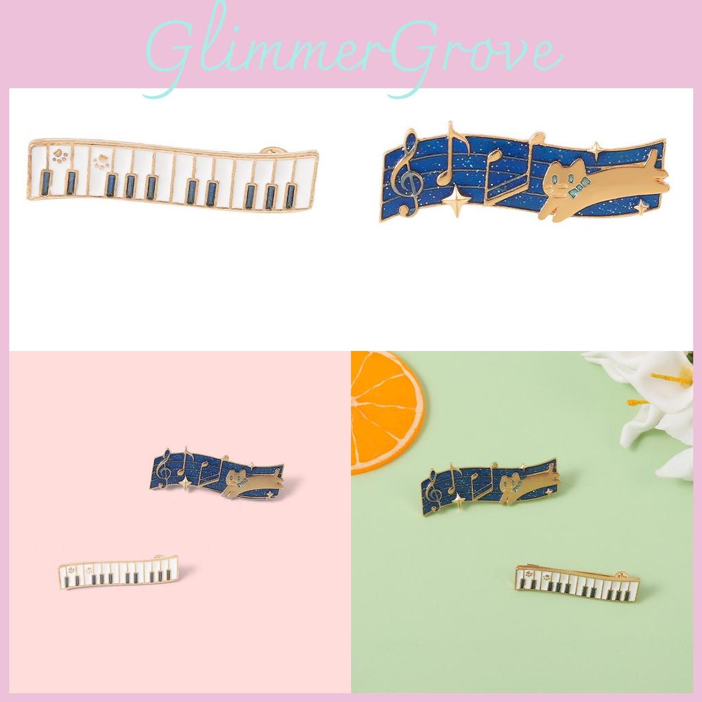 Очаровательная металлическая брошь в виде кошки и ноты. Уникальный модный подарок для любителей музыки.