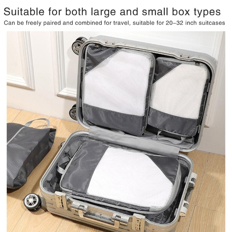 4 Set Travel Packing Cubes Compression Packing Cubes for Suitcase Luggage Cubes Suitcase Organizer Bags Travel Essential