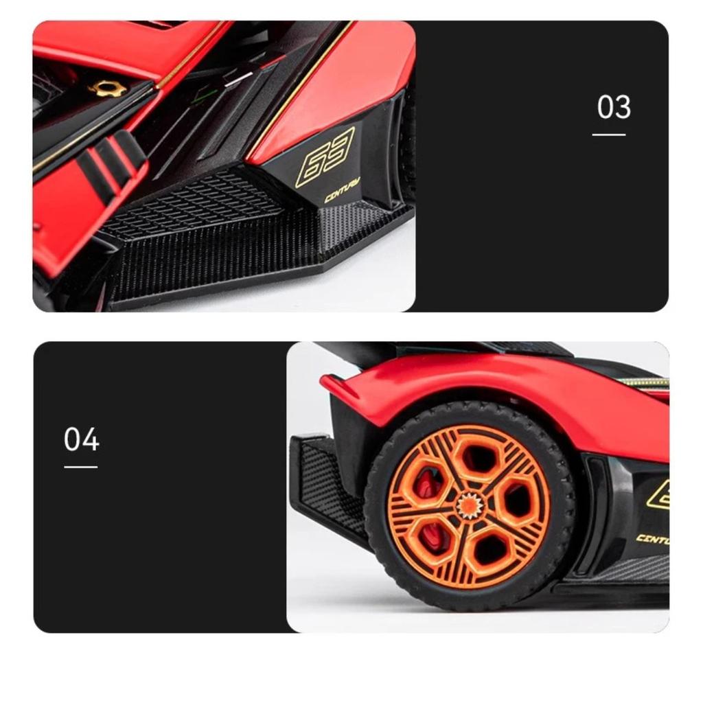 1/32 Lamborghini V12 Vision GT Gran Turismo Суперкар Сплав Модель Машины Литой Звук и Свет Игрушки Детский Транспорт Подарки для Детей