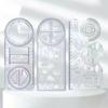 1Pcs Multi Functional 360 ° Movable Geometric Drawing Ruler For Primary School Mathematics Students Portable Transparent 3D Flat