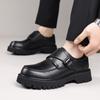 Мужская обувь большого размера для большой головы, обувь на платформе, увеличивающая рост, кожаная обувь, модная кожаная обувь с пряжкой, обувь для британского костюма, с круглым носком