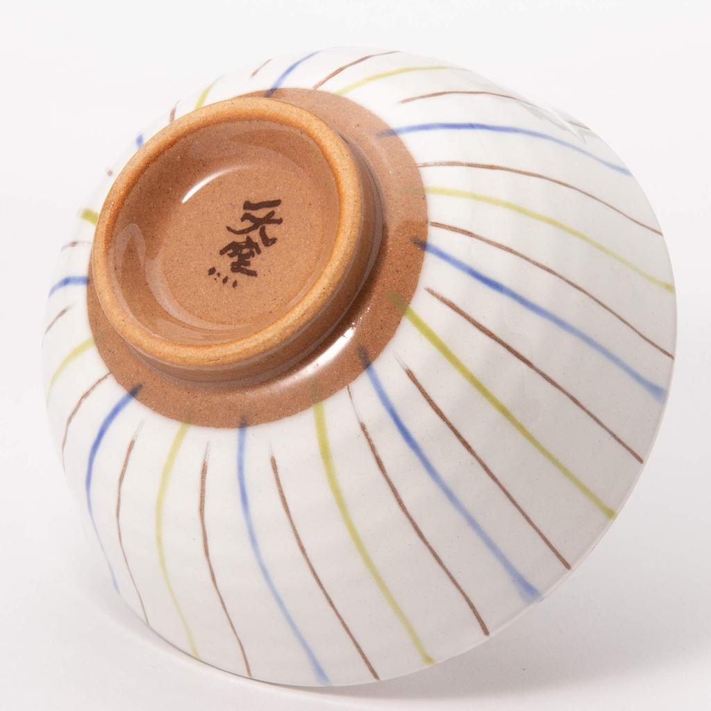 Mino Ware Nishiki Jugusa Rice Bowl Blue K21048