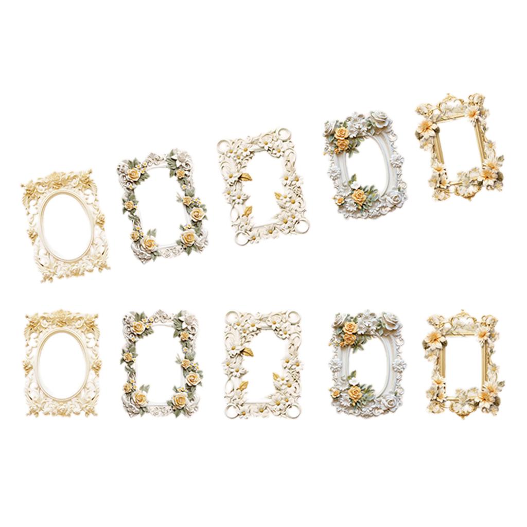 10 листов Винтажные тисненые вырезанные рамочные коллажные карточки Скрапбукинг фон Коллажная бумага для ведения журнала Бумажное рукоделие