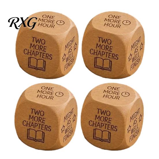 Bookish Daily Habit Tool Wooden Reading Decision Dice, 6-Sided Wood Engraved Quotes Prompt, Natural Literary Forming Charm, Fun Companion Book