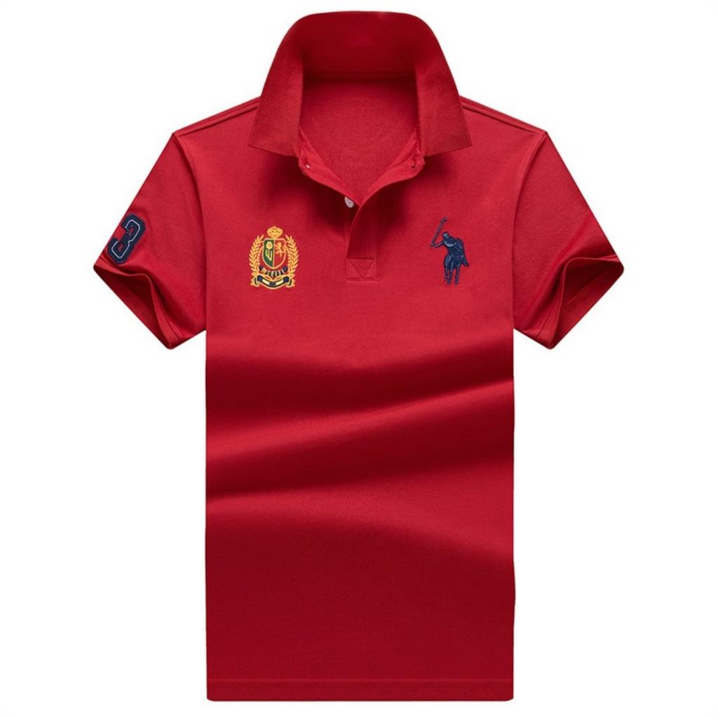 TrendHub New High Quality Men Polo Shirts High Street Short Sleeve Mens Shirts Turn-Down Collar Polo Shirt Men