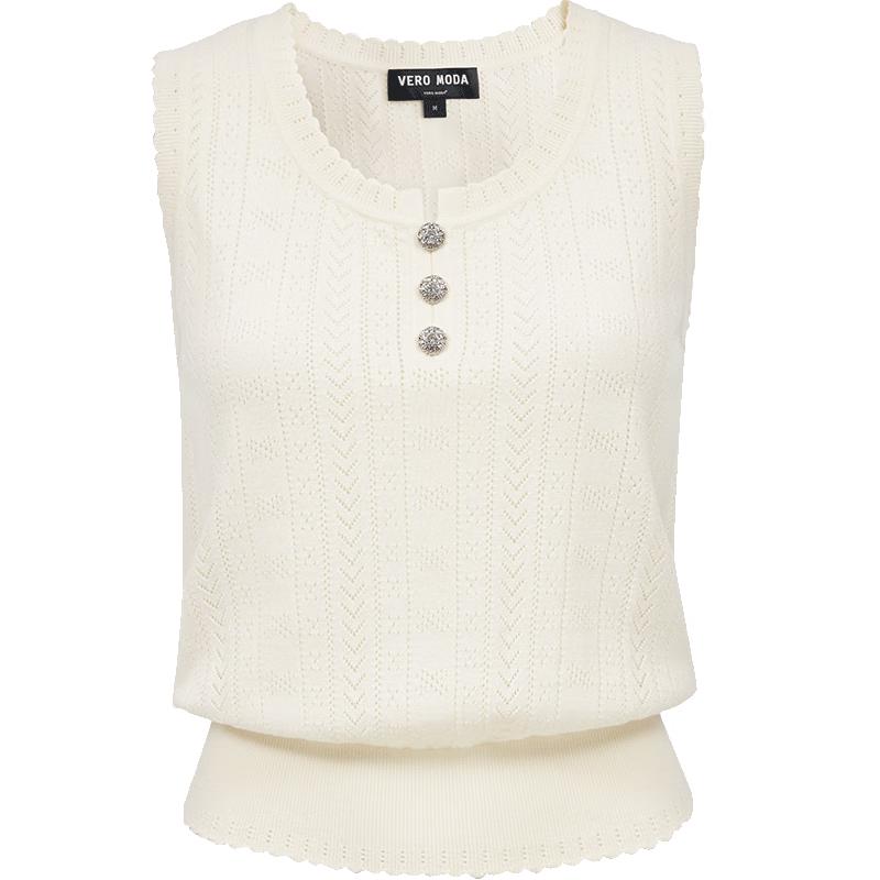 VEROMODA 2025 Autumn Wavy Edge Sleeveless Knit Vest