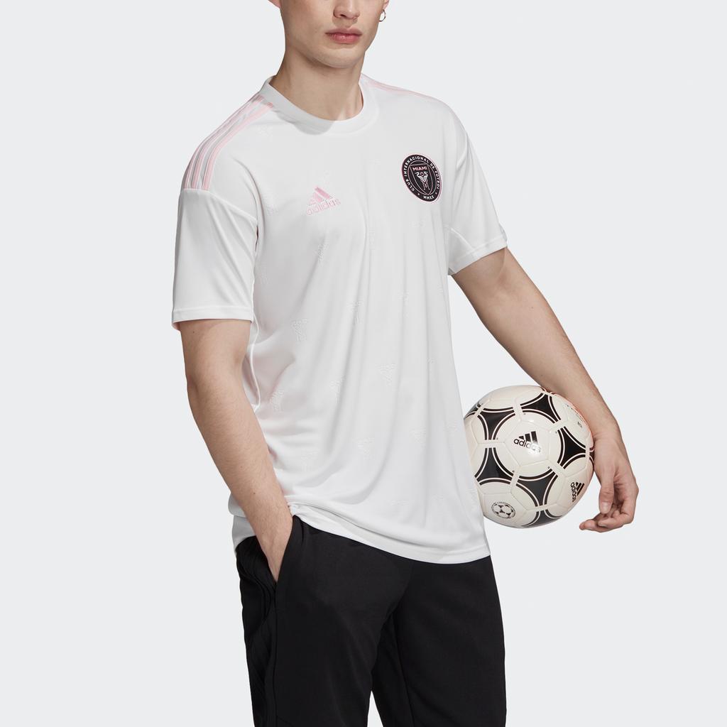 adidas Интер Майами Домашняя майка Бекхэм Нет. 23 Тренировочный комплект с короткими рукавами, мужская спортивная одежда, белый GE2104