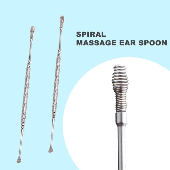 Yousheng 2 шт./комплект ушных палочек с двухсторонней спиральной головкой, пружинная конструкция из нержавеющей стали, гибкая конструкция, инструменты для ухода за ушами унисекс
