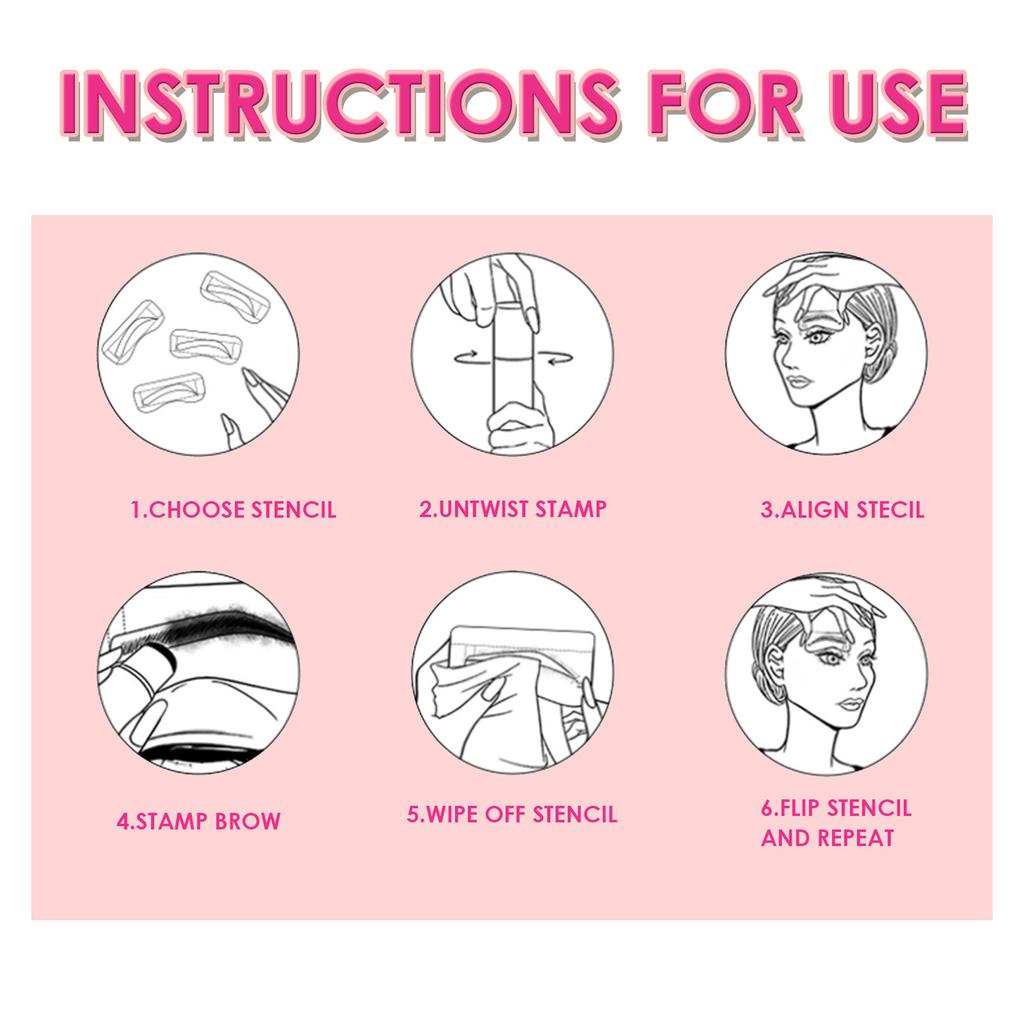 Набор трафаретов для бровей Jaysuing Eyebrow Stamp Stencil Kit Natural Hairline Powder 1 * Отпечаток бровей / 2 * Кисть для бровей /