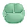 Baby Dinner Plate Drop Proof Strong Suction Cup Easy Clean Silicone Divided Baby Supplement Plate Green