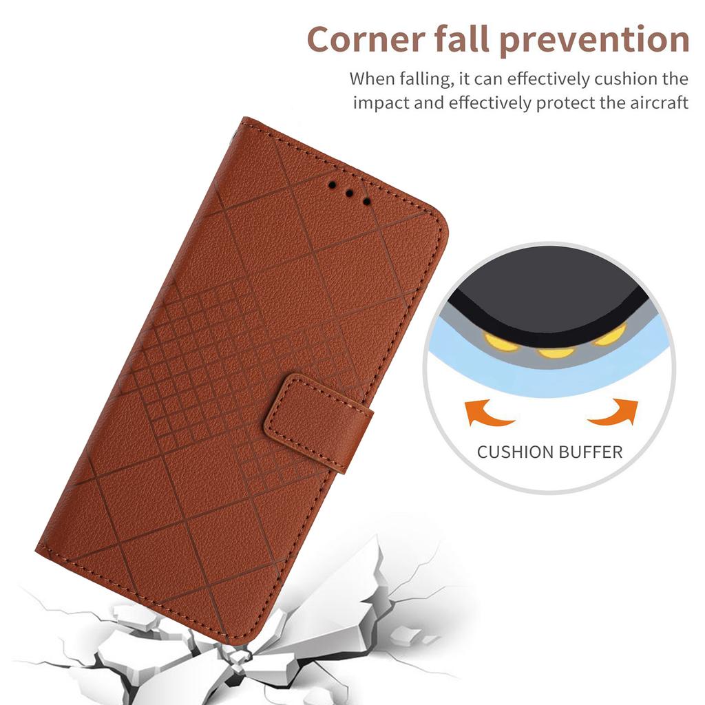 HT06 For Honor X8b 4G Case Leather Imprinted Rhombus Card Slots Phone Cover
