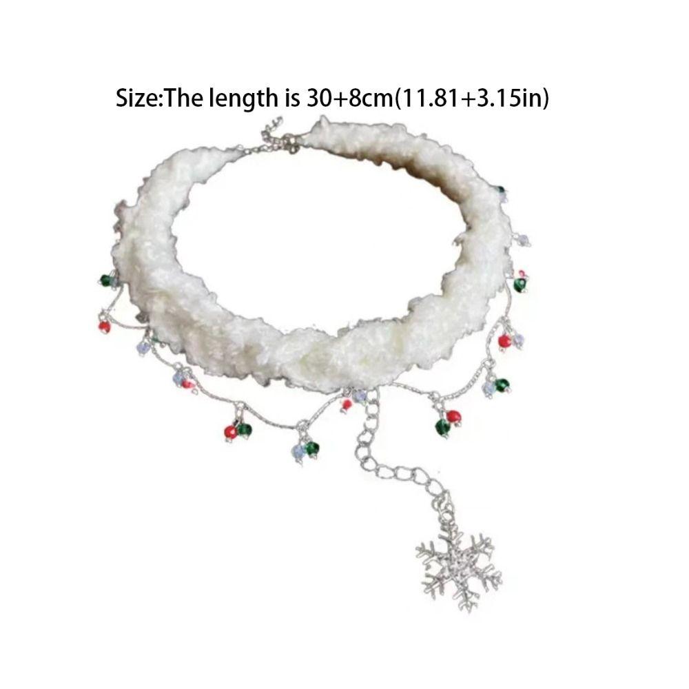 Santa Claus Christmas Plush Choker Christmas Tree Xmas Clavicle Chain  Jewelry Accessories