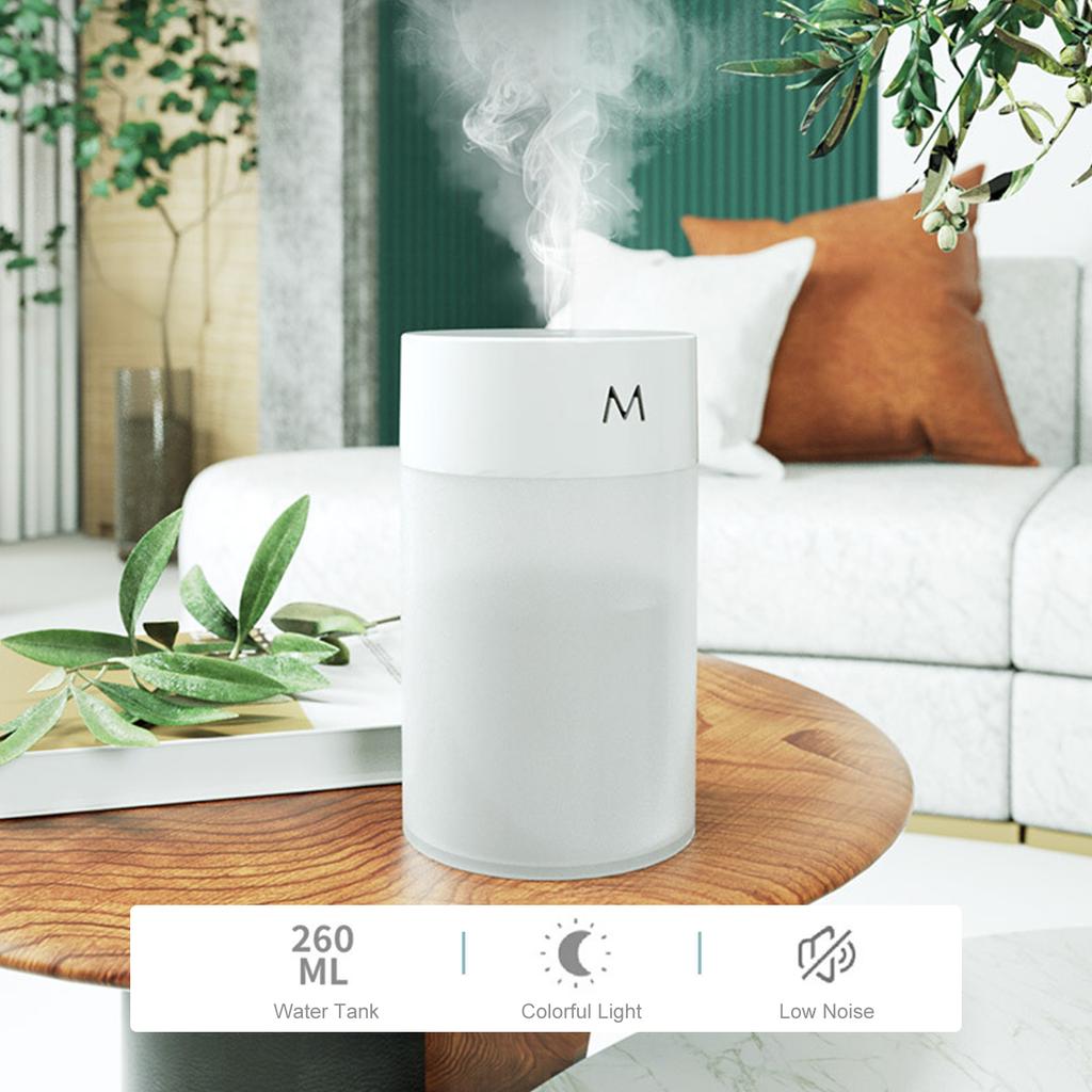 260 мл Увлажнитель-распылитель Diffuser Портативный Цветная ночная подсветка Тихий Охлаждающий увлажнитель Настольный Питание от USB Автоматическое отключение