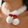 Hairball Christmas Plush Choker Christmas Tree Xmas Clavicle Chain  Jewelry Accessories