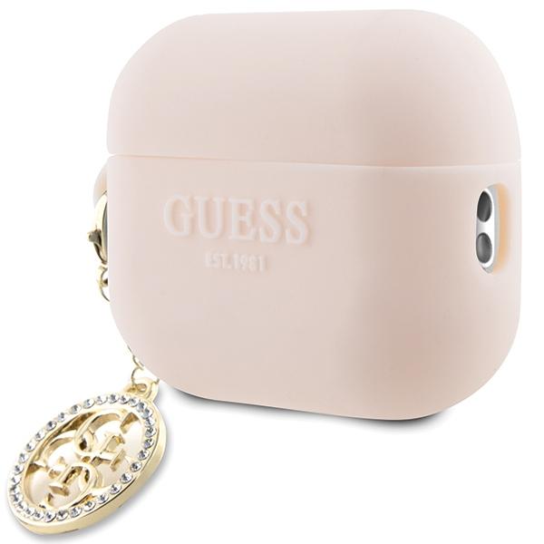 Guess Guap23Dslghdp Airpods Pro 2(2022/2023) Cover Różowy/Pink 3D Rubber 4G Diamond Charm