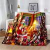 Merry Christmas Flannel Blanket Santa Claus Throw Blanket Christmas Gift Travel Camping Blanket Sofa Bed Blanket Room Home Decor