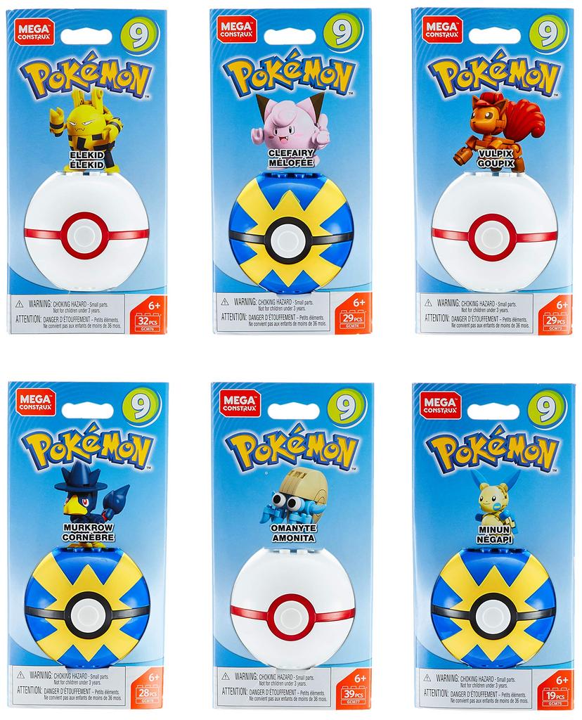 Конструктор Mega Construx Pokemon Шар Монстров, 332 детали, Смешанный ассортимент, Коробка на 12 штук, FPM00-987B
