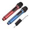 Wireless Microphone System Receiver with Handheld Microphone, 2 Microphones, Rechargeable Wireless Microphone, Anti-Howling, Digital Display, U-Band, 