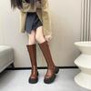 Long Boots Women's Fashion But Knee Western Cowboy Boots Thick Heel Retro Knight Boots Polished Punk Motorcycle Boots Women