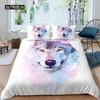 Пододеяльник с изображением черного, белого волка и животных, комплект постельного белья 3D для взрослых и детей, украшения для спальни, мягкое одеяло из микрофибры в экзотическом стиле