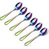 Stainless Steel Rainbow Color Teaspoon Multicolor Style Dinnerware Set Ice Cream Coffee Spoon Soup Spoon Tableware Set