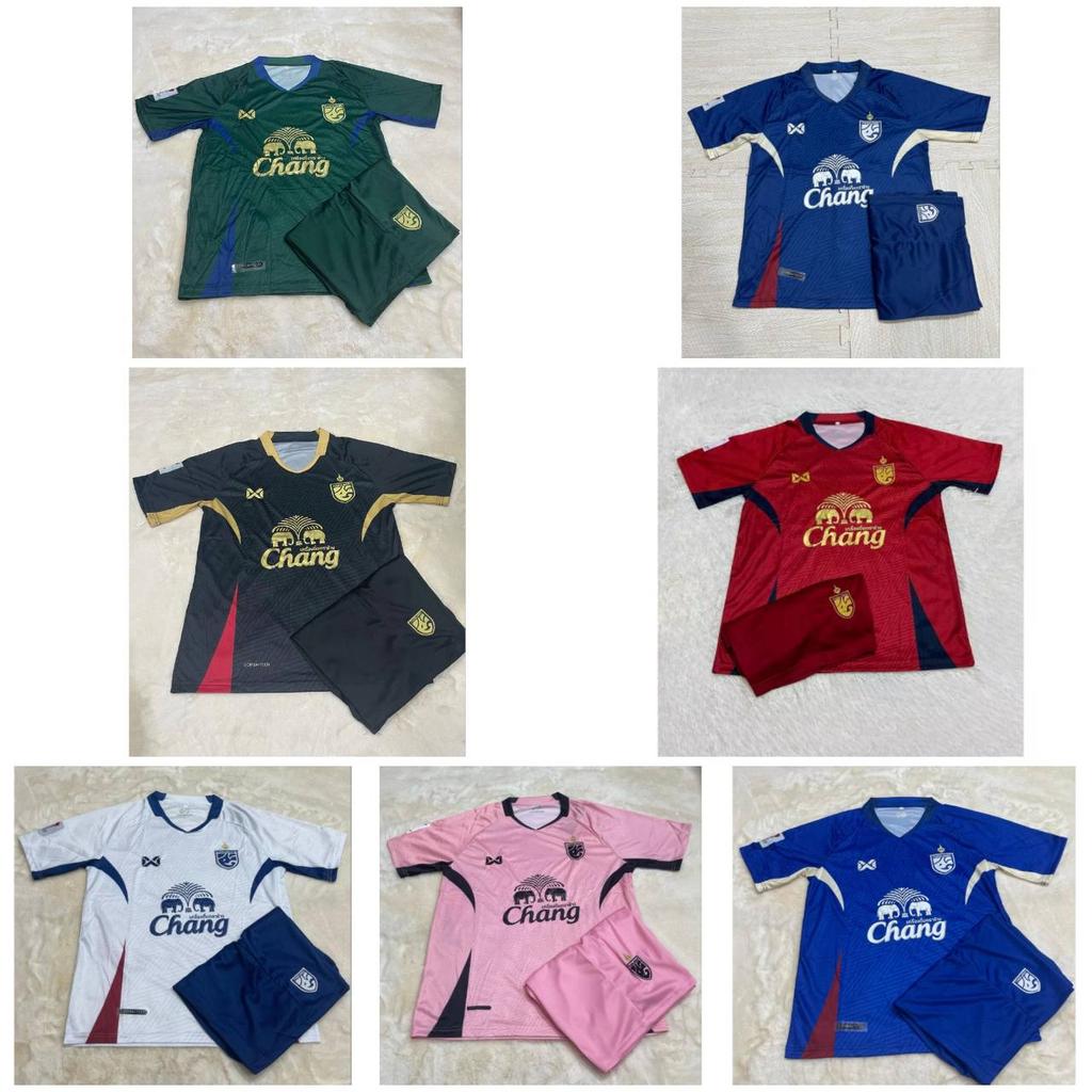 Vintage Retro THAILAND Football Soccer JERSEY National CHEER Quick Dry Print Shirt Round Neck Polyester Short Sleeve Uniform Sport Outdoor