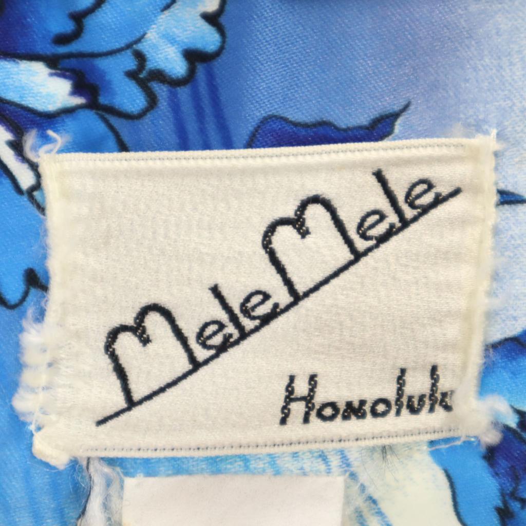 Melemele 70s 80s Made In USA Vintage Floral Short Sleeve Aloha Shirt Men's Used