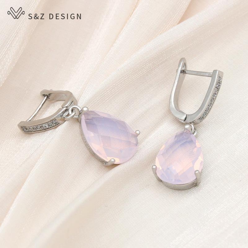 Модные элегантные серьги-капли розового золота с кубическим цирконием для женщин, классические ювелирные изделия для свадебной вечеринки