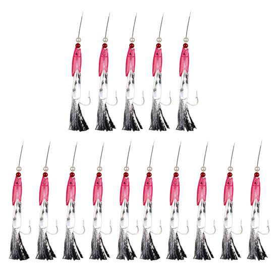 15/30 шт. светящаяся оснастка Sabiki, светящаяся в темноте, приманка из кожи рыбы, рыболовная наживка с крючком, невидимая леска, аксессуары для соленой воды и пресноводной рыбалки