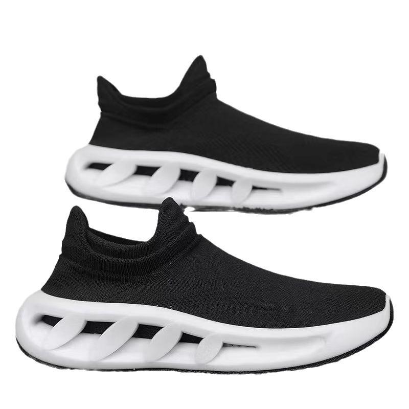 Новые Легкие Плетеные Летние Осенние Весенние Дышащие Спортивные Мягкие Кроссовки Мужские Слипоны Повседневная Обувь M1024