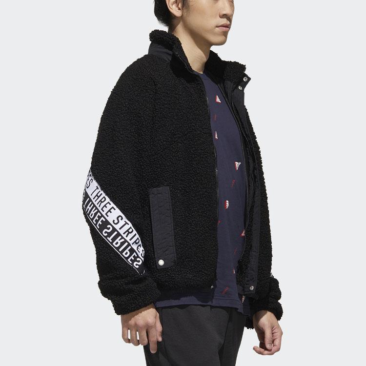 Adidas Куртка-боа Mhs с воротником-стойкой и флисовой подкладкой Мужские куртки черные GE0388