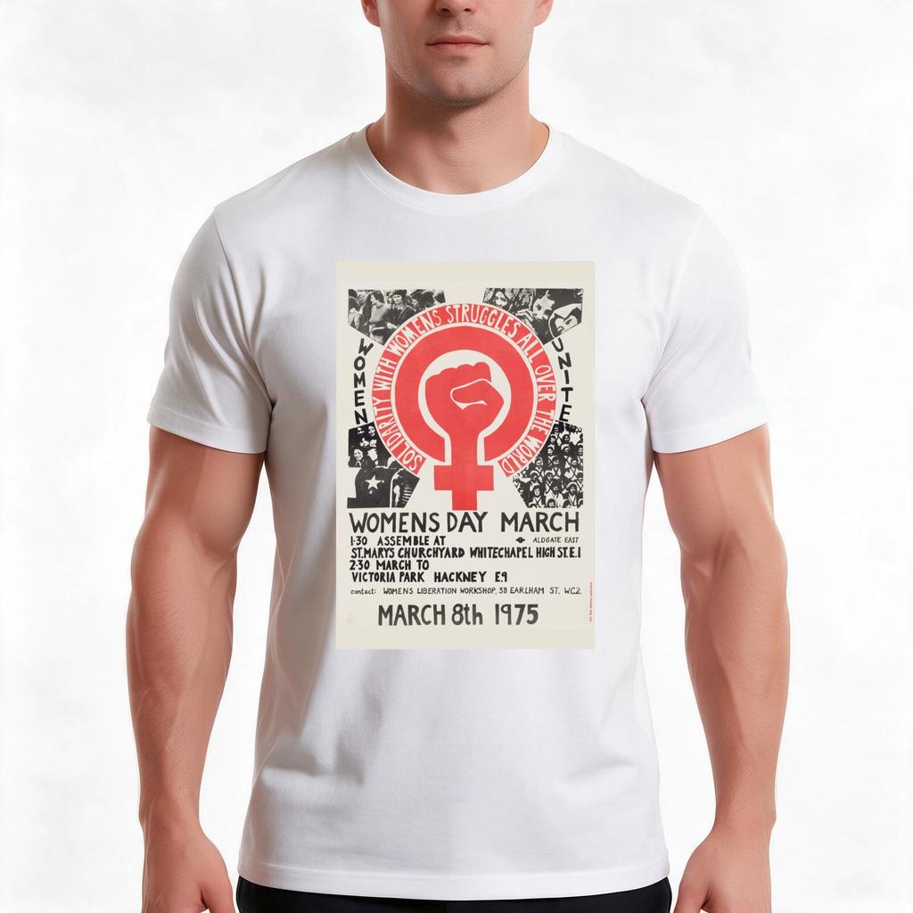 Womens Day March TShirt Summer Casual Cotton Tee Oversized Streetwear Tops Vintage Graphic Print Unisex Unisex Women