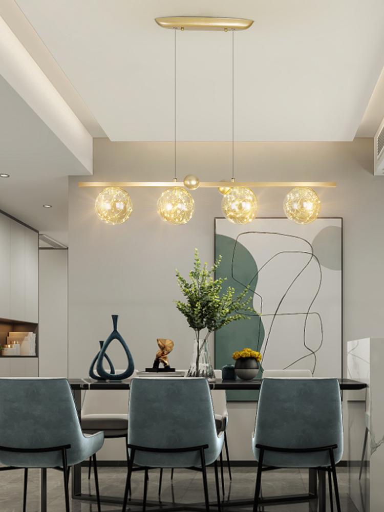 Современная креативная люстра с круглыми лампами, прозрачный стеклянный шар, потолочный подвесной светильник, романтическая звезда, декор для гостиной, светодиодное освещение, золото