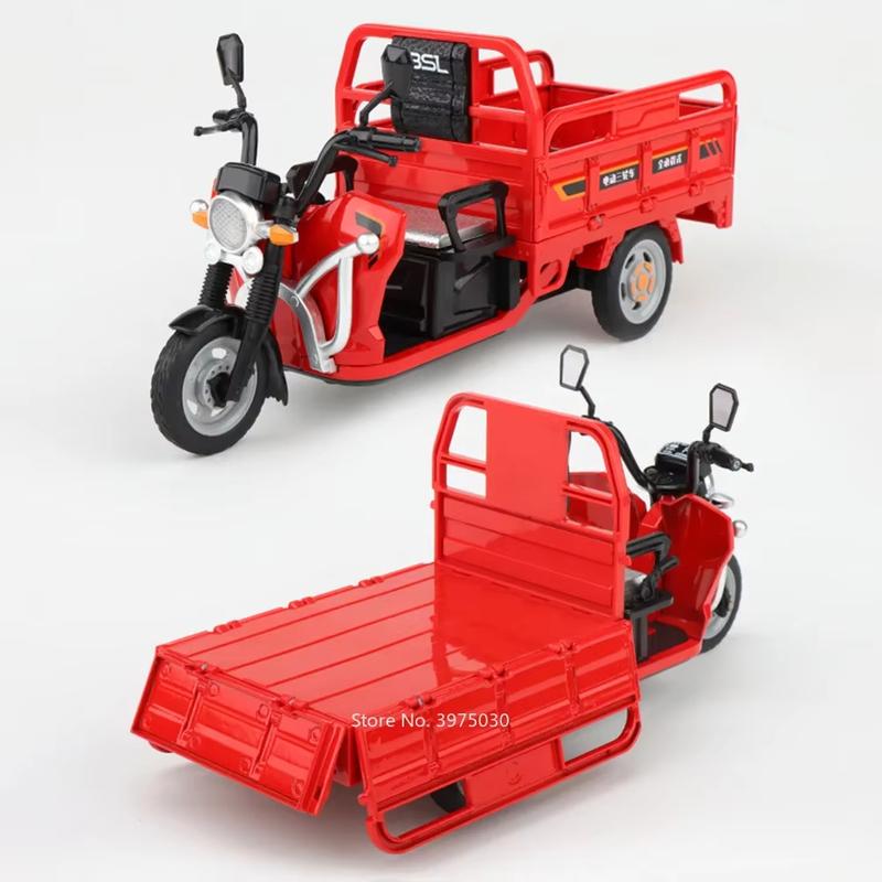 1:12 литой игрушечной модели трехколесного велосипеда с перегородкой, которую можно открыть, со звуком и музыкой, игрушечный мотоцикл с инерционным механизмом, детский подарок для мальчика, коллекционный дисплей