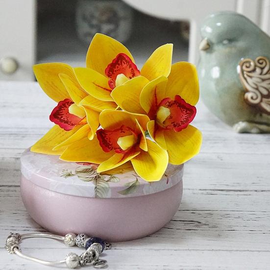 Искусственный цветок Тонкая работа Погодоустойчивый 4 ветки Реалистичное прикосновение Ультрареалистичная имитация