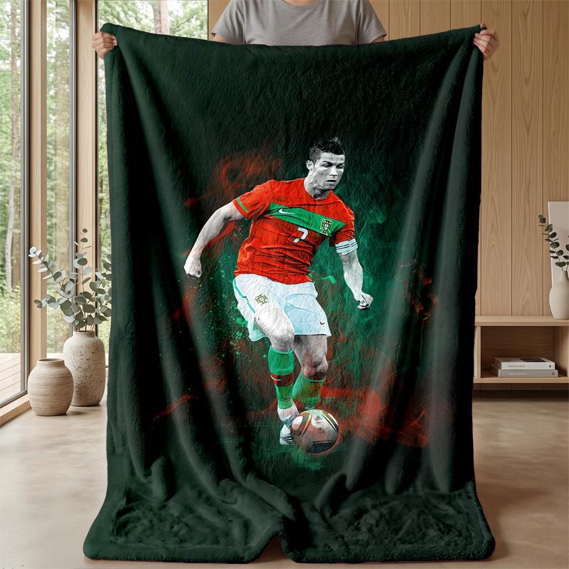 Cristiano Ronaldo Theme blanket Soft Flannel Blanket Plush Throw Blanket Cozy Sofa Bed Blanket for Home Decor