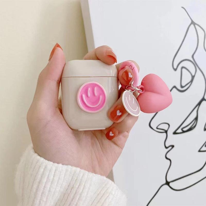 Подходит для Airpods второго поколения Девушка Bluetooth-гарнитура Чехол Airpods Pro третьего поколения Защитный чехол Смайлик Любовь