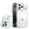 Magnetic Aluminum Alloy Lens Folding Stand Phone Case For 16 17 Pro Max Air 14 15 Plus 13 12 11 Clear Acrylic Back Cover