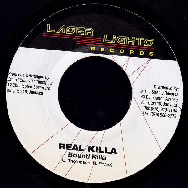 7-дюймовая пластинка BOUNTY KILLER Real Killa NONE Laser Lights Re 2008 Ямайка Регги Ска Даб Б/у