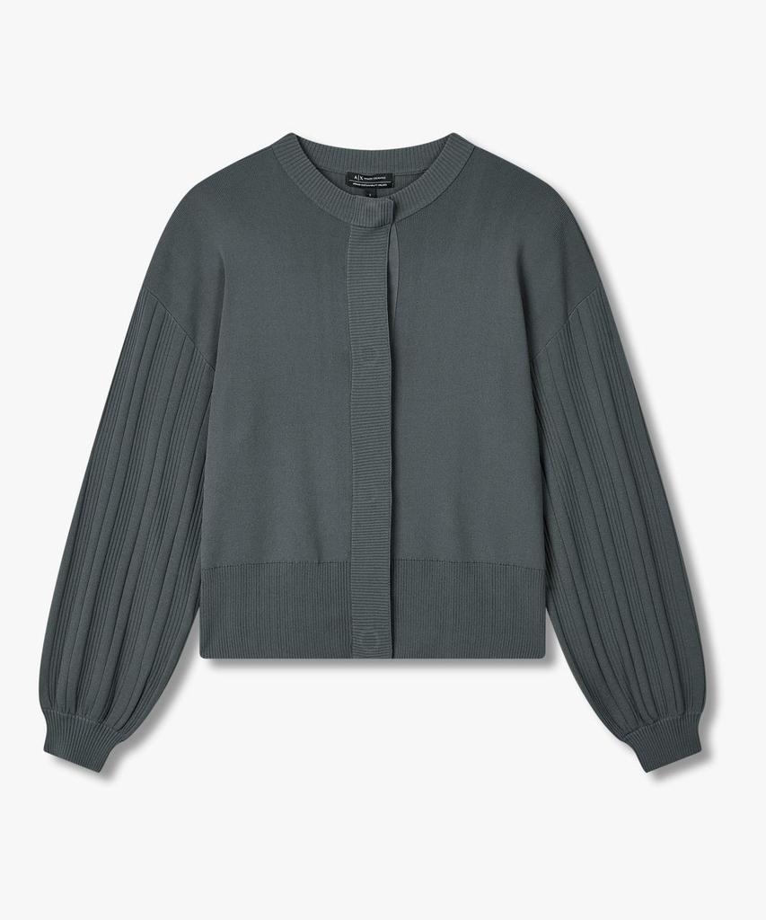 Armani Exchange Women'S Hidden Snap Button Knit Cardigan _Steel Gray_A425332502