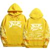 Худи Stray Kids ATE, Белый логотип ATE на груди, Принты на рукавах и ATE с рисунком треклиста Chk Chk Boom и именами участников на спине, Оверсайз пуловер для фанатов K‑Pop