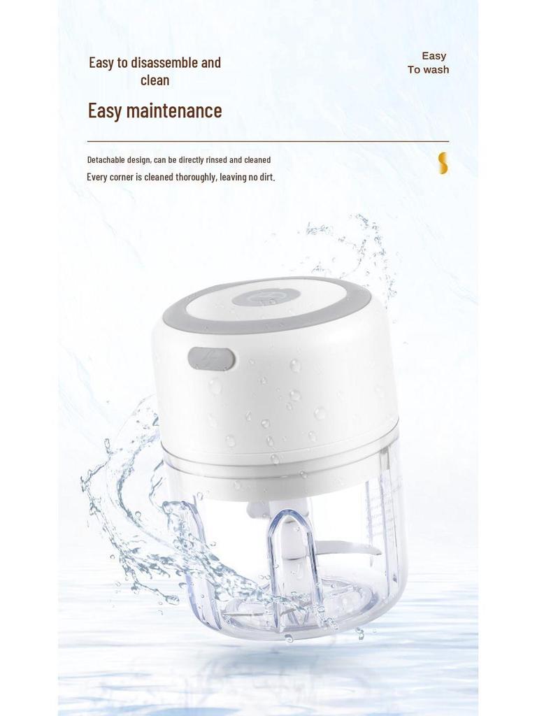 Compact Wireless Electric Garlic Chopper & Masher: Multi-functional Kitchen Tool for Mincing and Mashing Garlic