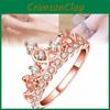 Beautiful Korean-style Crown Ring With Rose Gold Plating And Faux Gemstones For Women